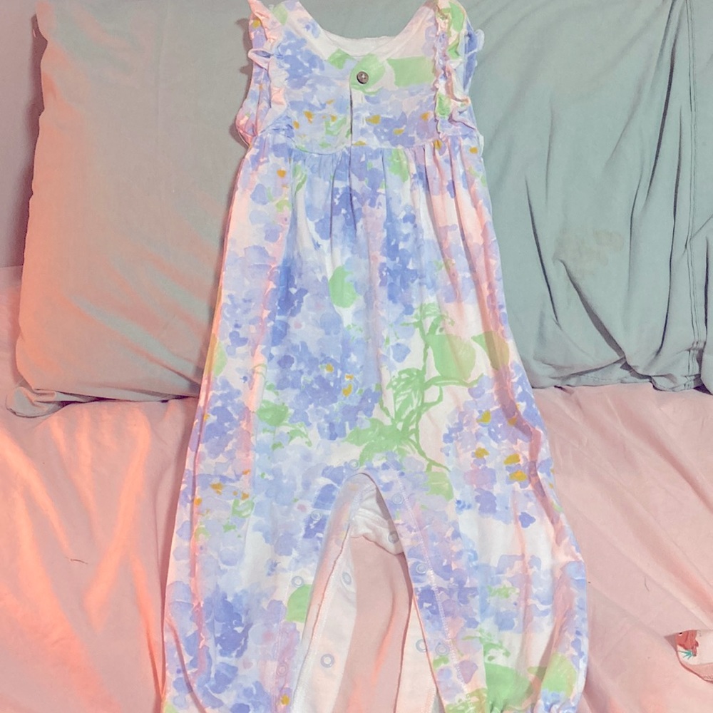 Blue floral bubble suit size 12 months